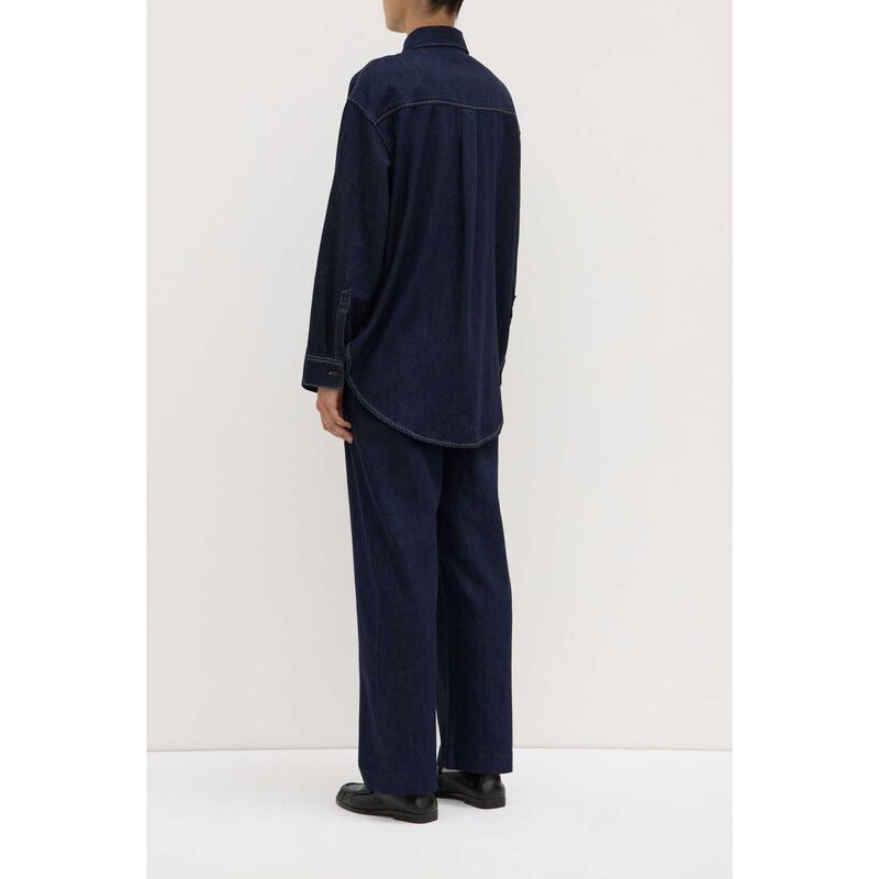 Assembly Label Kiera Recycled Denim Long Sleeve Shirt Deep Indigo image number 1